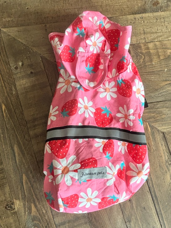 Fitwarm Other - Pink Strawberry & Daisy Dog Raincoat